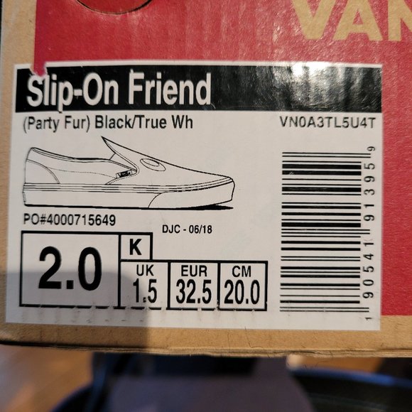 VANS slip on party fur kids size - Picture 8 of 8